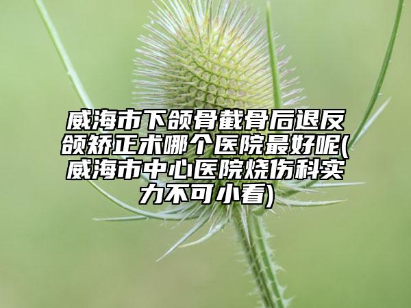 威海市下颌骨截骨后退反颌矫正术哪个医院最好呢(威海市中心医院烧伤科实力不可小看)